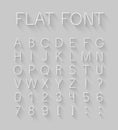 Flat font with long shadow effect. Royalty Free Stock Photo