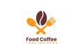 Flat food coffee logo template vector illustration Royalty Free Stock Photo