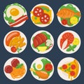 Flat food icons