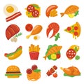 Flat food icons