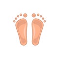 Flat foot color icon