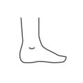 Flat foot line outline icon
