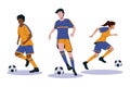 Flat football players illustration Vector illustration.