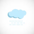 Flat forecast icon of a cloudy misty weather on white.