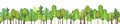 Flat forest. Horizontal seamless composition. Cartoon style. Funny green rural landscape. Level the game. Comic Royalty Free Stock Photo