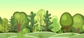 Flat forest. Horizontal seamless composition. Cartoon style. Glade. Funny green rural landscape. Level the game. Comic Royalty Free Stock Photo
