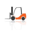 Flat forklift icon, vector illustration. Royalty Free Stock Photo