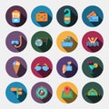 16 flat free travel icons