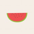 Flat fresh slice water melon on grid background Royalty Free Stock Photo