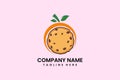 Flat fruit Cookies biscuit symbol logo template