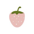 Flat fruit logo strawberry illustration