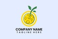 Flat fruit moon icon symbol logo template vector Royalty Free Stock Photo