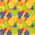 Flat fruits seamless pattern.Vector illustration Royalty Free Stock Photo