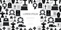 Flat Funeral Icons Seamless Pattern