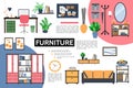 Flat Furniture Infographic Concept