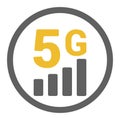 Flat 5g illustration gsm signal strength indicator