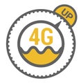 FLat 4g template with speed meter icon and wave