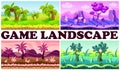 Flat Game Nature Design Backgrounds Set