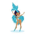 Flat geometric design of dancing samba queen