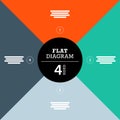 Flat geometric diagram template for your business presentation with text areas and icons.