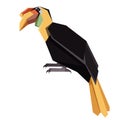 Flat geometric Winkled Hornbill