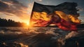 Flat germany flag blowing in the wind, AI generate Royalty Free Stock Photo