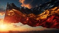 Flat germany flag blowing in the wind, AI generate Royalty Free Stock Photo
