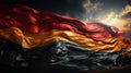 Flat germany flag blowing in the wind, AI generate Royalty Free Stock Photo