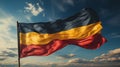 Flat germany flag blowing in the wind, AI generate Royalty Free Stock Photo