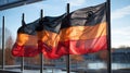 Flat germany flag blowing in the wind, AI generate Royalty Free Stock Photo