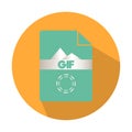 Flat gif icon vector illustration with white background Royalty Free Stock Photo