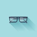 Flat glasses icon with shadow
