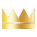Flat golden crown in royal style. Luxury style. Logo symbol. Classic icon. Vector illustration. stock image. Royalty Free Stock Photo