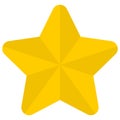 Flat golden rounded star icon.