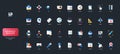 Flat Gradient Graphic Design Icons Collection Royalty Free Stock Photo