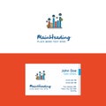 Flat Graph rising Logo and Visiting Card Template. Busienss Concept Logo Design