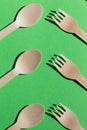 Flat graphic pattern. magic spoons and forks on the desk