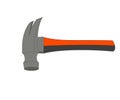 Flat gray icon with a hammer without a background.