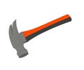 Flat gray icon with a hammer without a background.