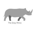 Flat gray rhino body design vector illustration Royalty Free Stock Photo