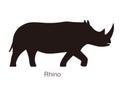 Flat gray rhino body design vector illustration Royalty Free Stock Photo