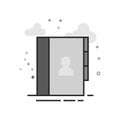 Flat Grayscale Icon - Address book Royalty Free Stock Photo