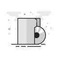 Flat Grayscale Icon - Audio file Royalty Free Stock Photo