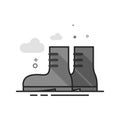 Flat Grayscale Icon - Boot Royalty Free Stock Photo
