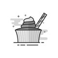 Flat Grayscale Icon - Cake Royalty Free Stock Photo