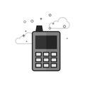 Flat Grayscale Icon - Cell Phone Royalty Free Stock Photo