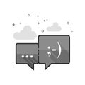 Flat Grayscale Icon - Chat bubbles Royalty Free Stock Photo