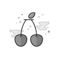 Flat Grayscale Icon - Cherry Royalty Free Stock Photo