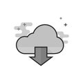 Flat Grayscale Icon - Cloud download