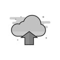 Flat Grayscale Icon - Cloud upload